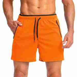 Shorts de sport pour homme, légers, pour musculation, athlétisme, course à pied, entraînement, avec poches zippées - Product Image 1