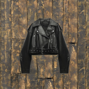 Chaqueta de Cuero Personalizada Premium para Mujer, Chaqueta de Motociclista Negra, Chaqueta de Cuero Genuino Resistente, Ropa Urbana, Venta al Por Mayor de Fábrica - Product Image 1