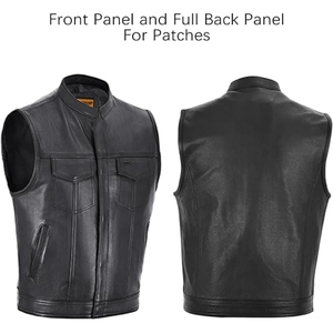 Gilet de motard personnalisé pour homme en cuir de vachette véritable, sans col, avec fermeture éclair discrète, cuir de qualité supérieure - Product Image 2