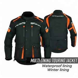 Outdoor Winter Sports Wear Leather Breathable Windproof Men's Regular Fit Motorcycle <b>Racing</b> <b>Jacket</b> with Zipper Closure - Product Image 2