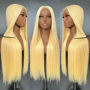 Teint #613 Blonde Naturelle Droite Perruque Extensions de Cheveux 5x5 HD Lace Front Fermeture Assortie Styling Curl HD Lace Front - Product Image 2