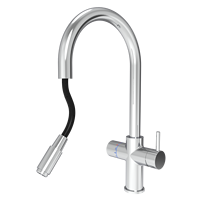 Robinet intelligent F202-C-BK manuel 5 voies à économie d'énergie pour évier, eau potable, cuisine, fonctionnement facile, lumière bleue, usage commercial/domestique