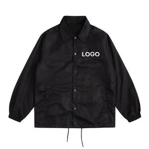 Men's Breathable Stand Collar <b>Coach</b> Jacket Solid Color Zipper Closure Casual Spring Wear Polyester Shell Training Jacket Men's - Product Image 2