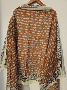 Hand Block Printed Cotton <b>Sarong</b> Hand Block Print Cotton <b>Sarong</b> Pareo Fish Print Beach Wrap Scarf Women Summer Swimwear Cover Up - Product Image 5