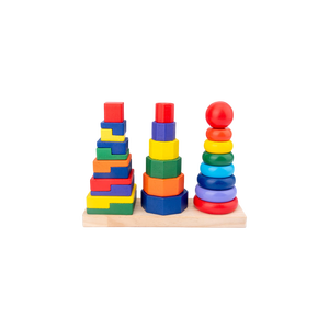 Juguete Educativo Montessori, Torre de Bloques, Anillos de Arcoíris Apilables, Juguete de Madera al por Mayor para Niños - Product Image 4