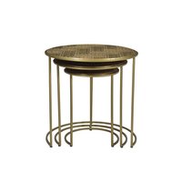 Ensemble de tables gigognes modernes en métal réglables en hauteur, gain de place, résistantes aux rayures, revêtement poudré, meubles de salon haut de gamme