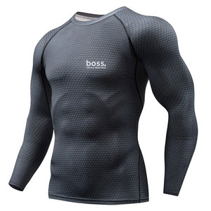 เสื้อแรชการ์ดแขนยาวดีไซน์ใหม่สำหรับผู้ชาย ขายออนไลน์ รับผลิตแบบ OEM เสื้อผ้าออกกำลังกายสำหรับผู้ชาย - Product Image 1