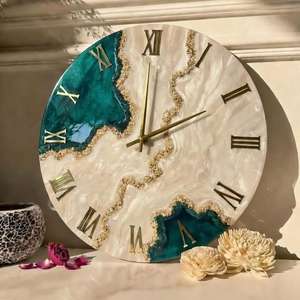 Resin Wall <b>Clock</b> Resin Wall Art Aesthetic Room Decor Resin Art <b>Clock</b> Wooden Wall <b>Clock</b> Geode Art Wood and Epoxy Wall <b>Clock</b> - Product Image 5