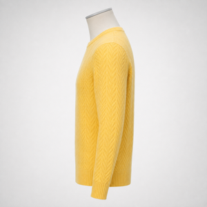 Pull en cachemire raffiné pour homme, col rond, anti-rides, respirant, texture douce et luxueuse, coupe confortable, look minimaliste, pour tous les jours - Product Image 2