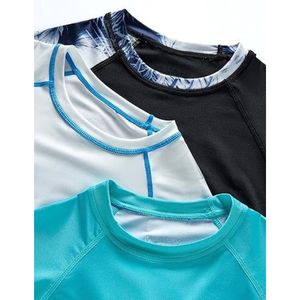 เสื้อว่ายน้ำแขนสั้นแบบ Rash Guard แห้งเร็ว ป้องกันรังสียูวี สำหรับเด็ก - Product Image 3