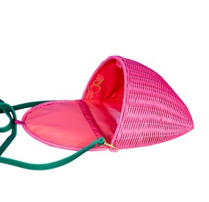Panier de rangement artistique en rotin en forme de pitaya, tressé sur mesure, rose, décoratif et ludique, idéal pour les fêtes - Product Image 2