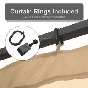 <b>Replacement</b> Beige Mesh Sidewall Netting with <b>Zippers</b> for 10FT X 10FT Gazebos and Canopy Tents Tent Accessories - Product Image 5