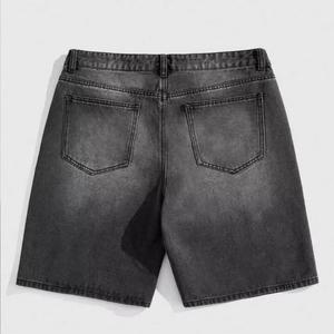 Shorts en jean unisexe de haute qualité, effet délavé, entièrement ornés de strass, sur mesure, pour hommes, été, style diamant. - Product Image 3