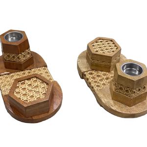 Bela Artisan Plateaux en bois de manguier et ensemble de boîtes Mabkhara Porte-diffuseur d'encens et d'aromathérapie pour les promotions d'affaires de la Saint-Valentin - Product Image 1