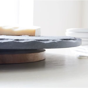 Elegante Plato Giratorio de Mármol y Madera, Ideal para Decorar Mesas de Comedor y Servir Comida, Hecho a Mano en India - Product Image 4