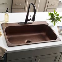 Évier en cuivre rustique moderne, évier de cuisine en cuivre martelé à poser, évier de salle de bain carré en cuivre fait main, finition patine antique