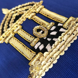 Rite Opérationnel Maçonnique de Salomon, Perles Brodéées à la Main en Or, Régalia de Luxe, Cérémonie de Loge Bleue - Product Image 3