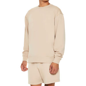 Conjunto de Verano de 2 Piezas para Hombre 2026, Sudadera de Manga Larga y Pantalones Cortos Casuales de Algodón con Logotipo Personalizado, Colección al por Mayor - Product Image 5