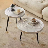 Ensembles de tables à café et à thé extensibles modernes Dessus de table en MDF de 18mm avec finition de revêtement en poudre à cadre en métal noir pour hôtels appartements