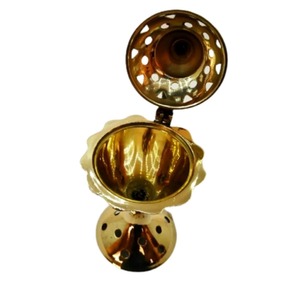 Brûleur d'encens en laiton fini, design personnalisé, doré, pour la maison, l'hôtel, le bureau, l'église, accessoires de parfum d'ambiance, objet décoratif - Product Image 6
