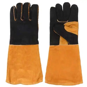 Gants de sécurité industriels TIG en cuir de vachette pleine fleur avec doublure polaire intégrale, certifiés CE, avec manchette de sécurité durable pour soudeurs - Product Image 1