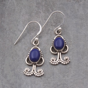 Natural Lapis Lazuli 925 Sterling Silver Dangle <b>Earrings</b> Handmade Boho Gemstone Jewelry for Women Wholesale Jewelry - Product Image 2