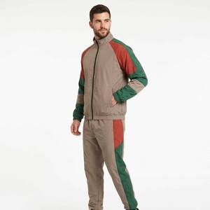 Custom Men's Nylon Windbreaker <b>Jogger</b> Set Quick Dry Color Block <b>Zip</b>-Up Hoodie and Pants Woven Sporty - Product Image 3