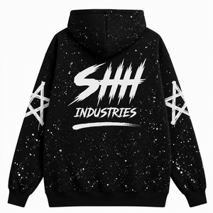 SHH INDUSTRIES Custom Acid Wash Oversized Full <b>Zip</b> Hoodie 300g Heavyweight Cotton Graphic Print Winter Streetwear Premium - Product Image 2