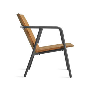 Sillón Moderno de Madera de Teca con Estructura Metálica con Recubrimiento en Polvo, Minimalista, para Interiores y Exteriores, para Cafetería, Muebles de Patio - Product Image 4