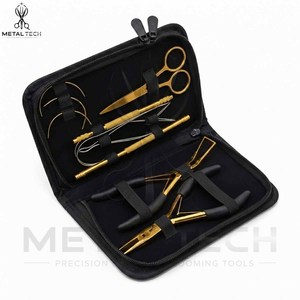 Kit Profesional de Herramientas para Extensiones de Cabello de Acero Inoxidable, Alicates de Anillo Micro, Aguja de Gancho, Tijeras, Estuche con Cierre Negro, Uso en Salón - Product Image 4