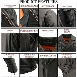 SAMROZ SPORTS Unisex Customized Color Buffalo Leather Cruiser Motorcycle Jacket Full Sleeve Ventilation Windproof Winter All - Product Image 5
