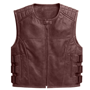 Blouson moto en cuir pour homme, classique, zippé, coupe-vent, décontracté, pour tous les jours - Product Image 2