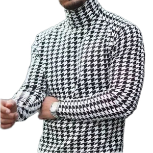 Suéter de Cuello Alto para Hombre, Corte Ajustado, Manga Larga, Nuevo, Tejido de Punto, Diseño a Rayas, Marca AL SWANS INTERNATIONAL - Product Image 6