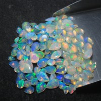 Opale d'Éthiopie naturelle multicolore 3x5mm 7x10mm, tailles mixtes, coupe poire facettée, qualité supérieure pour la fabrication de bijoux, vente en gros