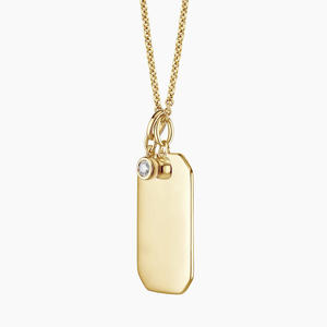Collar con Colgante de Diamante Solitario Engastado en Bisel con Forma de Perro - Product Image 2