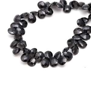 Natural Black Spinel Faceted Pear Shape Loose Gemstone <b>Beads</b> Wholesale Bulk Crystal <b>Beads</b> For Jewelry Making DIY Crafts Supplies - Product Image 3