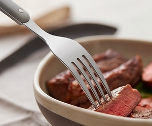 Minimalist Flatware <b>Set</b> With Stainless Steel Heads And Gray Plastic Handles Reusable For <b>Travel</b> Use And Kitchen Use - Product Image 4
