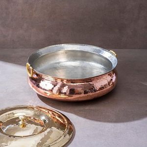 Hammered Brass Buffet Casserole Pot with Lid Handmade Food Serving Dish Dining Table Kitchenware Bulk Wholesale Supplier - Product Image 3
