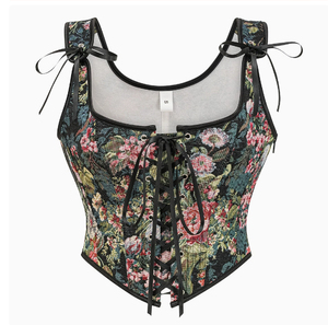 Promotion Lingerie sexy pour femme, style français, en tissu tissé, avec boutons, maintien léger, coussinets de poitrine amovibles, taille cintrée, coupe ajustée, col licou - Product Image 5