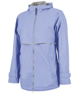Veste de randonnée softshell bleu clair à capuche pour femme, imperméable, fermeture éclair, manches longues, coupe classique, longueur normale - Product Image 2