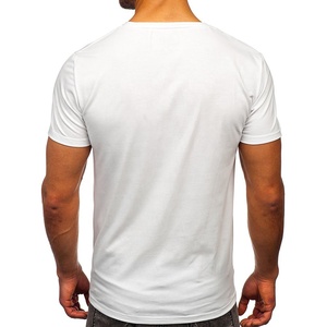 Camisetas de Seda/Algodón con Logotipo Personalizado al por Mayor, Camisetas de Manga Corta para Hombre, Corte Regular, Anti-Pilling, con Letras, de Alta Calidad - Product Image 3