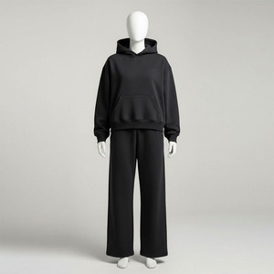 Survêtement streetwear personnalisé OEM de haute qualité, en molleton épais délavé à l'acide, avec impression sérigraphiée et broderie appliquée - Product Image 5