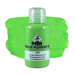 Tinta acrílica extrafina, botella de Arte Fino, fluorescente, verde, artesanal, botella de 60ml - Product Image 1