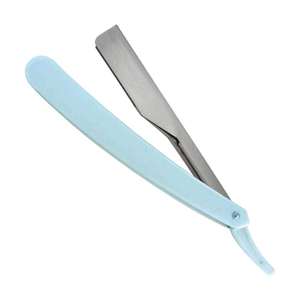 Navaja de Afeitar Profesional Plegable para Barbería con Mango de Plástico Negro, Navaja de Corte Recto para Afeitar la Barba de Hombres - Product Image 2