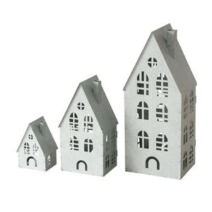 Ensemble de 2 lanternes vintage en fer noir pour la décoration de la maison et des fêtes, avec un design durable et une poignée - Product Image 6