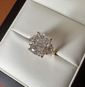 Bague de mariage en or jaune 18 carats avec diamant de laboratoire certifié IGI, taille Radiant, 7,00 carats - Product Image 6