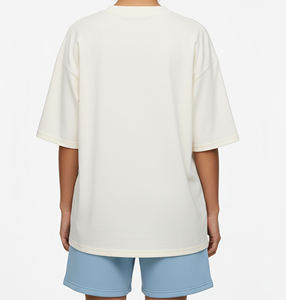 T-shirt Streetwear Femme Hip Hop en Coton Lourd 100% avec Logo Imprimé Vintage de Haute Qualité et Épaules Tombantes - Product Image 2