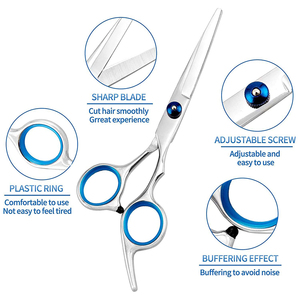 Tijeras de Peluquería de Alta Calidad con Acabado Pulido, Hoja Recta de Acero Inoxidable, Tijeras de Corte para Salón de Belleza con Anillo de Goma - Product Image 4