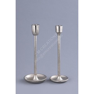 Juego de 2 Portavelas Plateados para Fiestas de Pascua y Navidad, Modernos Portavelas de Metal Hechos a Mano, Decoración Ecológica para el Hogar, Regalo - Product Image 1