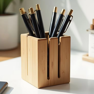Porte-crayons et porte-stylos en bois pour bureau, maison, table, organisateur de bureau par blossom craft india - Product Image 1